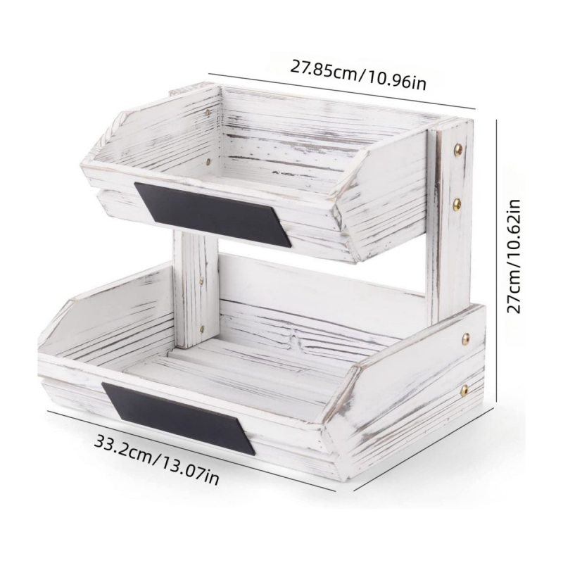 Raft de depozitare multistrat din lemn, masă de desert, suport de afișare pentru tort, suport de depozitare pentru fructe din lemn dublu strat