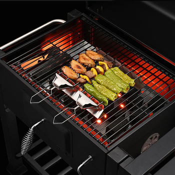 Amazon Bbq вилица за барбекю, държач за барбекю шиш, безконтактен, държач от неръждаема стомана, термоустойчив, за външен монтаж