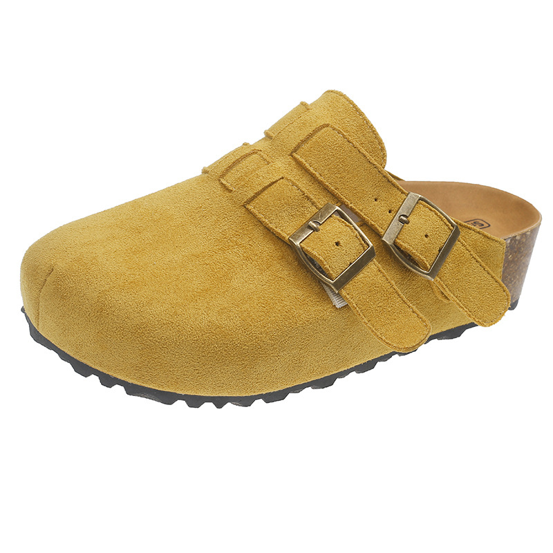 Pantofi Birkenstock retro albaștri cu talpă groasă, pentru femei, vara 2025, papuci versatile Dopamine, cu vârf, fără slip-on, model vară 2025