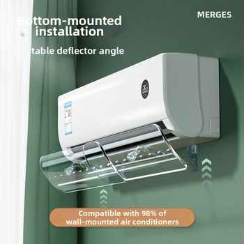 Permatomas oro kondicionieriaus vėjo deflektorius be montavimo, ištraukiamas, prie sienos montuojamas oro kondicionieriaus vėjo skydas nuo tiesioginio oro pūtimo, vėjo deflektorius
