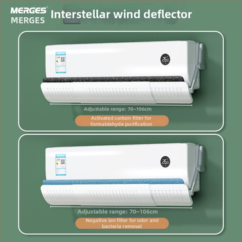Permatomas oro kondicionieriaus vėjo deflektorius be montavimo, ištraukiamas, prie sienos montuojamas oro kondicionieriaus vėjo skydas nuo tiesioginio oro pūtimo, vėjo deflektorius