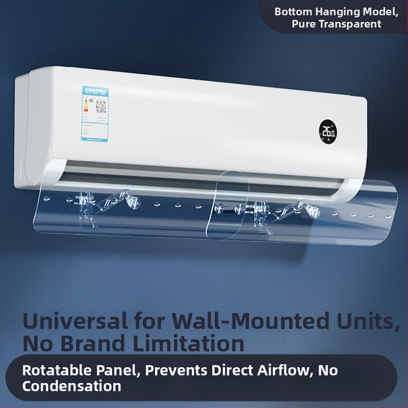 Permatomas oro kondicionieriaus vėjo deflektorius be montavimo, ištraukiamas, prie sienos montuojamas oro kondicionieriaus vėjo skydas nuo tiesioginio oro pūtimo, vėjo deflektorius