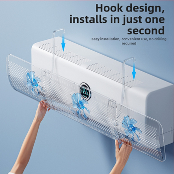 Oro kondicionieriaus priekinis stiklas be perforavimo pakabinamo anti-tiesioginio pūtimo oro deflektoriaus buitinis sieninis oro kondicionieriaus oro išleidimo angos deflektorius didmeninė prekyba