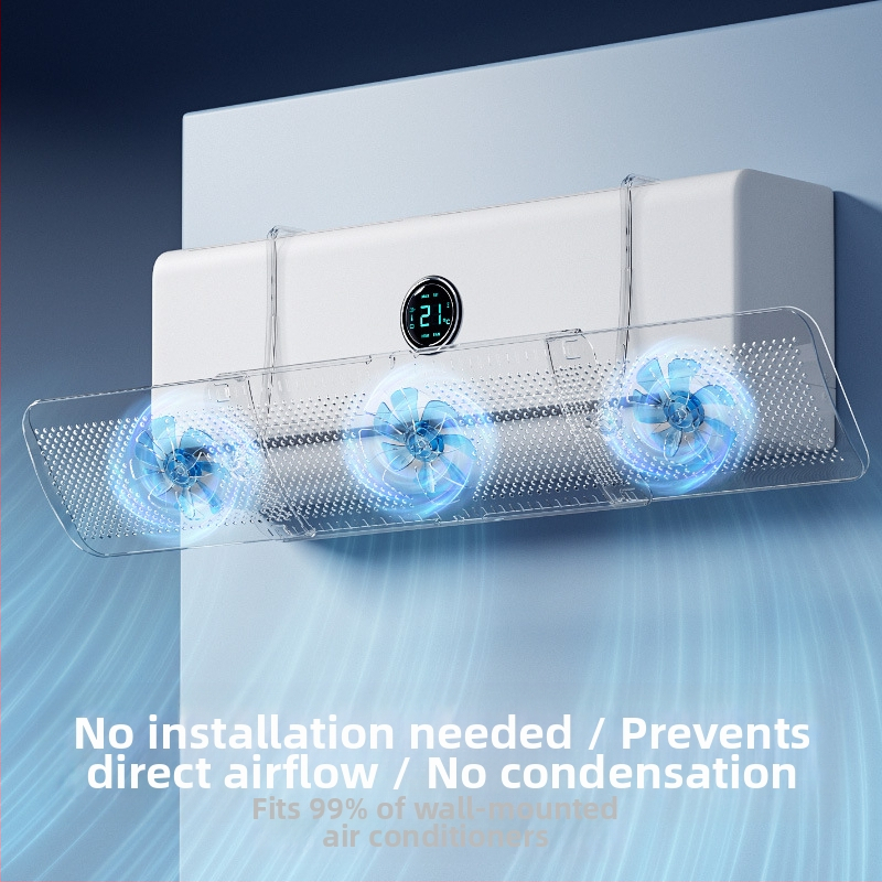 Gaisa kondicioniera vējstikls bez caurumošanas, piekarināms prettieši pūtoša gaisa deflektors, mājsaimniecības sienas gaisa kondicioniera gaisa izplūdes deflektors, vairumtirdzniecība
