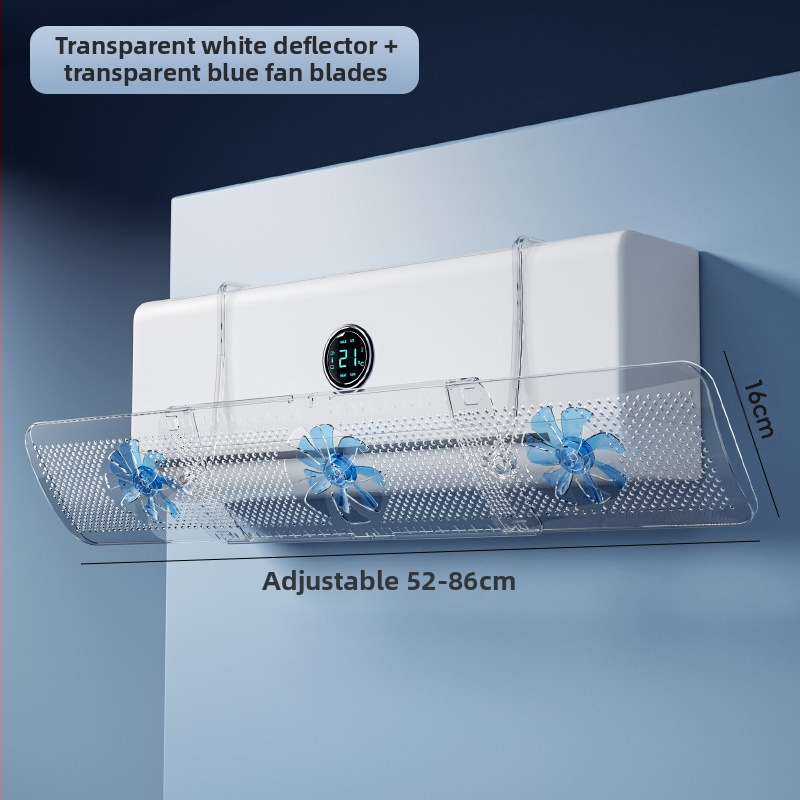 Oro kondicionieriaus priekinis stiklas be perforavimo pakabinamo anti-tiesioginio pūtimo oro deflektoriaus buitinis sieninis oro kondicionieriaus oro išleidimo angos deflektorius didmeninė prekyba