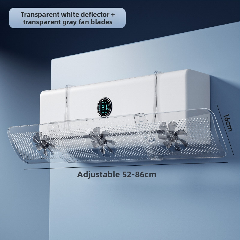 Oro kondicionieriaus priekinis stiklas be perforavimo pakabinamo anti-tiesioginio pūtimo oro deflektoriaus buitinis sieninis oro kondicionieriaus oro išleidimo angos deflektorius didmeninė prekyba