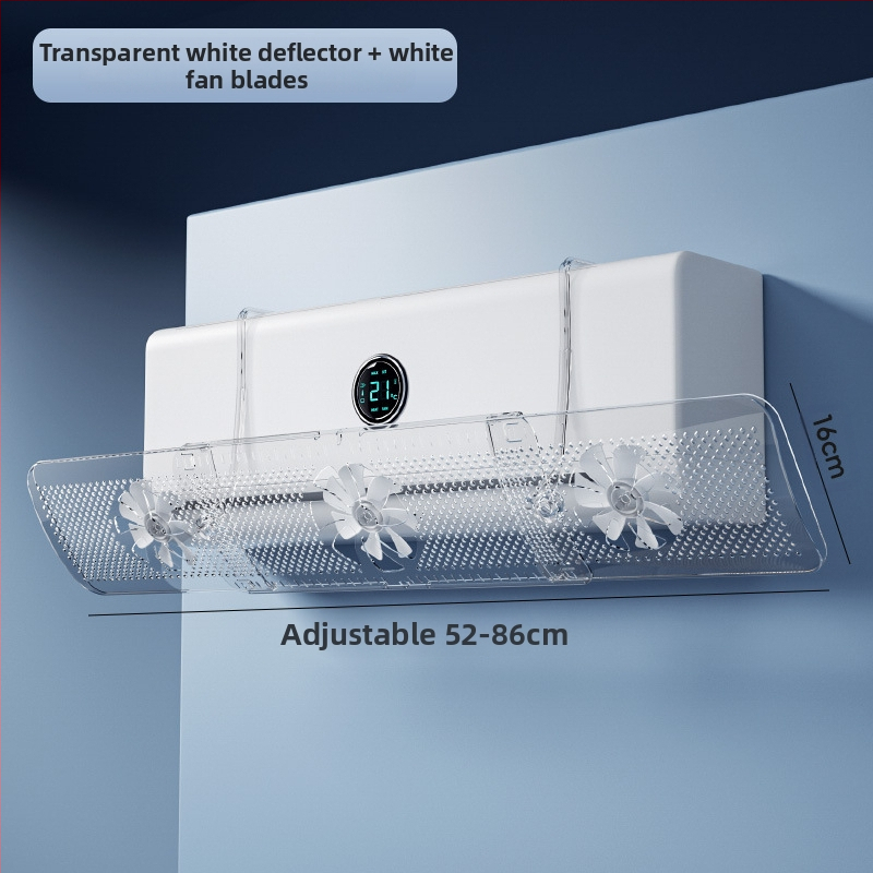 Oro kondicionieriaus priekinis stiklas be perforavimo pakabinamo anti-tiesioginio pūtimo oro deflektoriaus buitinis sieninis oro kondicionieriaus oro išleidimo angos deflektorius didmeninė prekyba