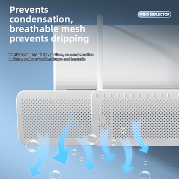 Oro kondicionieriaus priekinis stiklas, apsaugantis nuo tiesioginio oro pūtimo, nemodifikuojamas oro kondicionieriaus oro išleidimo angos deflektorius, vėjo deflektorius, prie sienos tvirtinamas universalus deflektorius, didmeninė prekyba