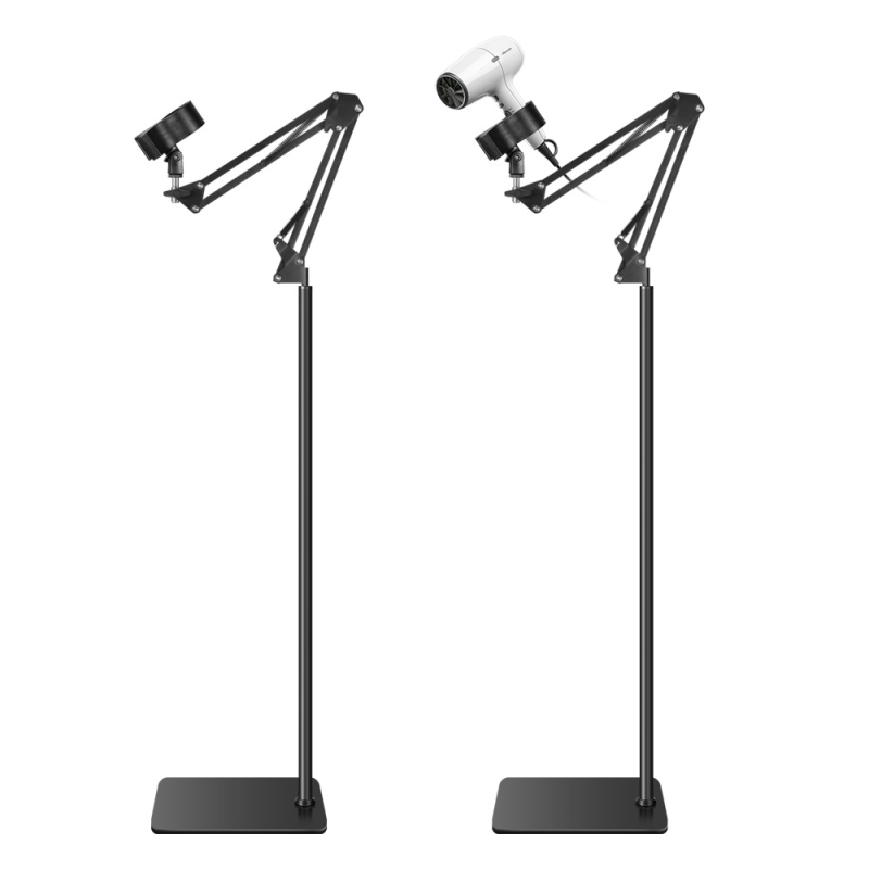 Plaukų džiovintuvo laikiklis, grindų tipo, pakeliamas, teleskopinis, pakabinamas stovas, nuimamas, laisvų rankų laikiklis