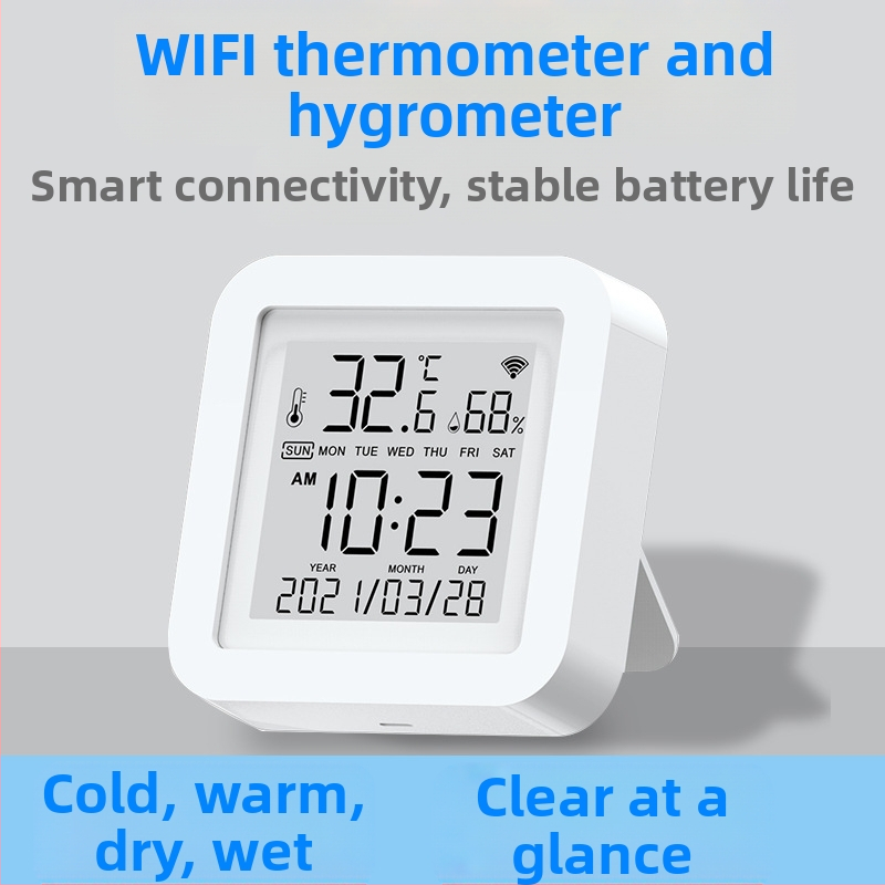 Tuya Smart сензор за температура и влажност, вътрешен Wifi детектор за температура, дистанционно управление за мобилен телефон със сонда