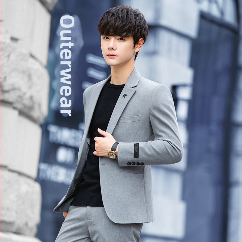 313 Danxi Висок клас Ежедневен костюм Мъжки тънък драпиран сако в корейски стил Нов мъжки костюм Нов