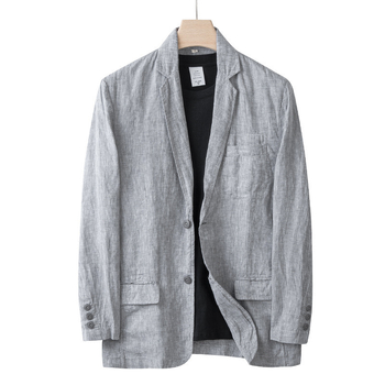 Meeste linane lai ülikond, mõlemalt poolt lõhestatud, pluss-suuruses vabaaja jakk-ülikond, ühes tükis, tarne 051