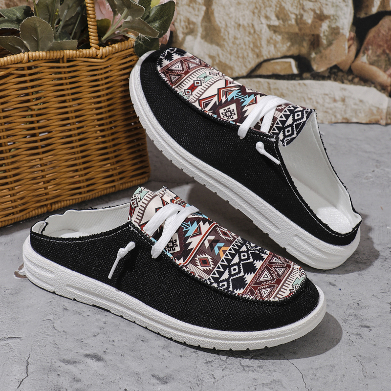 Papuci de vară 2024 cu cap rotund și fund gros, cu șireturi, jumătate de remorcă, pentru femei, transfrontaliere, europene și americane, mărimea 43, plus, care se potrivesc cu culorile