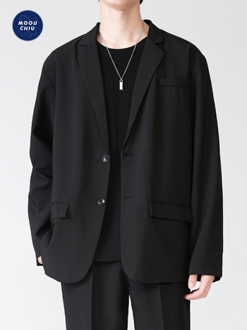 „Muqiu“ vyriški drabužiai ∠ „Yupi“ gražus laisvas koledžo stiliaus laisvalaikio kostiumas, vyriškas dk uniformuotas korėjietiškas madingas kostiumas