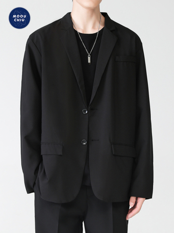 „Muqiu“ vyriški drabužiai ∠ „Yupi“ gražus laisvas koledžo stiliaus laisvalaikio kostiumas, vyriškas dk uniformuotas korėjietiškas madingas kostiumas