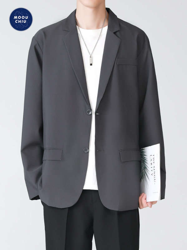 „Muqiu“ vyriški drabužiai ∠ „Yupi“ gražus laisvas koledžo stiliaus laisvalaikio kostiumas, vyriškas dk uniformuotas korėjietiškas madingas kostiumas