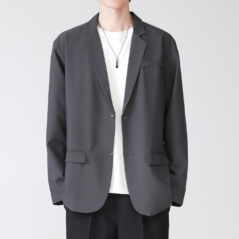 „Muqiu“ vyriški drabužiai ∠ „Yupi“ gražus laisvas koledžo stiliaus laisvalaikio kostiumas, vyriškas dk uniformuotas korėjietiškas madingas kostiumas