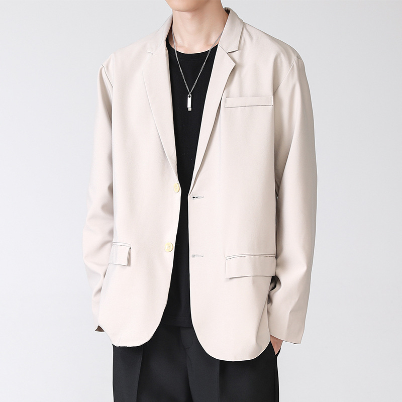 „Muqiu“ vyriški drabužiai ∠ „Yupi“ gražus laisvas koledžo stiliaus laisvalaikio kostiumas, vyriškas dk uniformuotas korėjietiškas madingas kostiumas