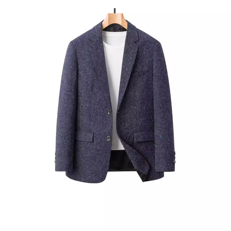 Sandėlyje esantys vyriški kostiumai pavasariui ir rudeniui, laisvalaikio vientisi vyriški švarkai, nesiglamžantys tėčių paltai, eksportas į užsienį