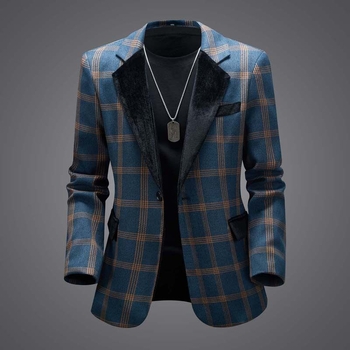 2025 m. tarpvalstybinė užsienio prekyba, europietiško dydžio kostiumas, vyriškas mados laisvalaikio korėjietiško stiliaus madingas languotas sujungimo kostiumas, didmeninė prekyba