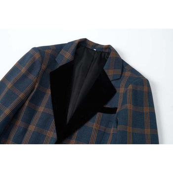 2025 m. tarpvalstybinė užsienio prekyba, europietiško dydžio kostiumas, vyriškas mados laisvalaikio korėjietiško stiliaus madingas languotas sujungimo kostiumas, didmeninė prekyba