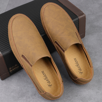 2025 Vintage Ανδρικά Παπούτσια Doug, Μοντέρνα Παπούτσια Οδήγησης με Σλιπ σε Μεγάλα Μεγέθη, Άνοιξη και Καλοκαίρι, Μικρά Δερμάτινα Παπούτσια για Άνδρες