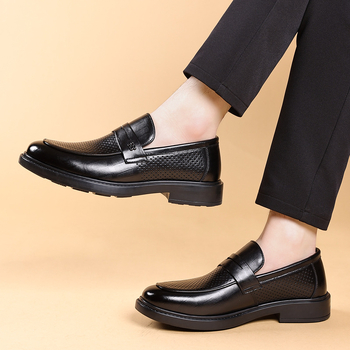 Ανδρικά Καλοκαιρινά Δερμάτινα Παπούτσια, Business Hollow Casual Slip-Ons, Βρετανικού Στυλ Κορεάτικο Εξειδικευμένα Μοκασίνια, Dropshipping