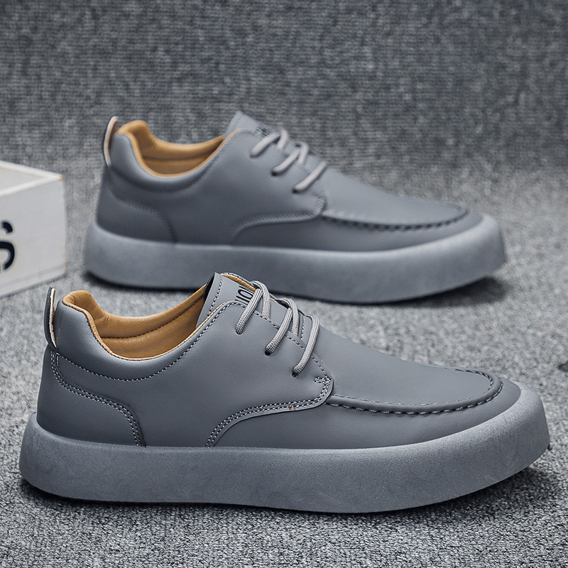 Nové jesenné tenisky s hrubou podrážkou pre mužov z roku 2025, kožené, módne a všestranné športové a ležérne topánky, balerínky v britskom štýle