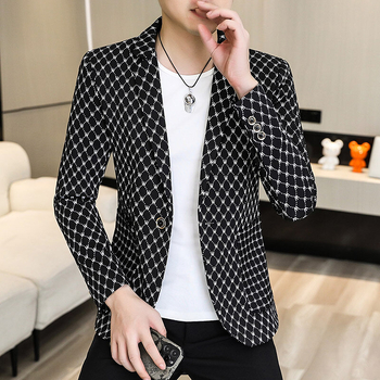 Pavasario ir rudens aukštos klasės raižytas vilnonis kostiumas vyriškas kostiumas laisvalaikio stiliaus švarkas madingas, tvirtas, gražus, universalus kostiumas