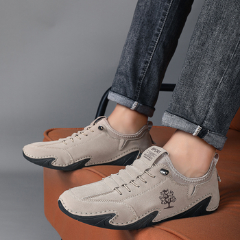 Ανδρικά παπούτσια Doug Shoes, νέας τεχνολογίας, με slip-on, αναπνεύσιμα δερμάτινα παπούτσια αυτοκινήτου για άνδρες, σε στυλ Crossborder.