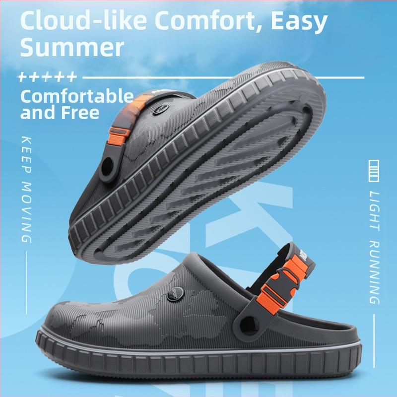 Vietnami papucsok, nyári, új, férfi alkalmi strandszandálok, kényelmes, csúszásmentes, két viseletű, lyuk nélküli orrú klumpa férfiaknak