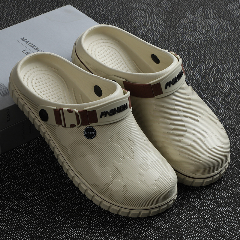 Vietnami papucsok, nyári, új, férfi alkalmi strandszandálok, kényelmes, csúszásmentes, két viseletű, lyuk nélküli orrú klumpa férfiaknak