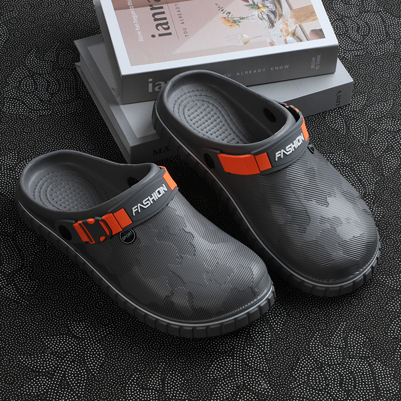 Vietnami papucsok, nyári, új, férfi alkalmi strandszandálok, kényelmes, csúszásmentes, két viseletű, lyuk nélküli orrú klumpa férfiaknak