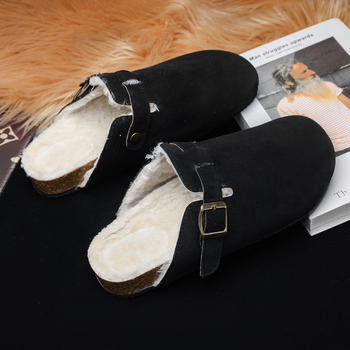 Pantofi Burken direct din fabrică pentru bărbați și femei, de iarnă, cu căptușeală din fleece, antiderapanți, papuci de bumbac, mocasini