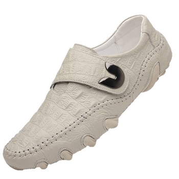 Krokodilmintás első rétegű marhabőr retró hétköznapi bőrcipők divatos, népszerű négy évszakos férficipők tépőzáras babcipők férfiaknak és uraknak