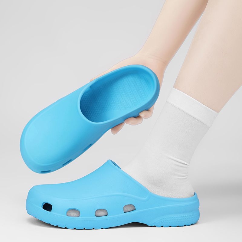 Hingavad kirurgilised jalanõud, operatsioonitoa sussid, arsti-õe kinnise ninaga kingad, intensiivravi osakonna labori puukingad, S177