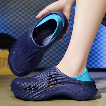 Παπούτσια Croc για άνδρες, Νέα καλοκαιρινά παπούτσια για άνδρες, διπλής χρήσης, με δάχτυλα στα δάχτυλα, σανδάλια Croc με μαλακή σόλα και καρύδα.