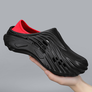 Παπούτσια Croc για άνδρες, Νέα καλοκαιρινά παπούτσια για άνδρες, διπλής χρήσης, με δάχτυλα στα δάχτυλα, σανδάλια Croc με μαλακή σόλα και καρύδα.