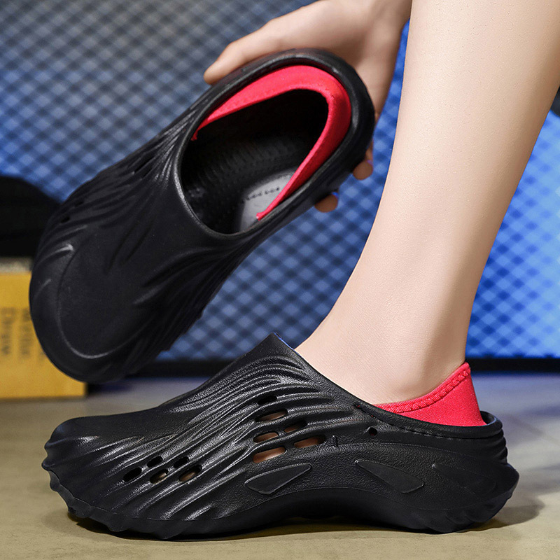 Krokodilcipők Férfi új nyári felsőruházat Kettős célú vezetői cipő Orr-orr Krokodilcipők Puha talpú otthoni kókuszos szandálok