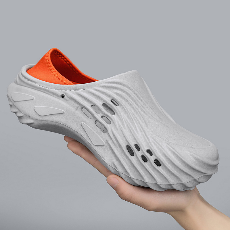 Krokodilcipők Férfi új nyári felsőruházat Kettős célú vezetői cipő Orr-orr Krokodilcipők Puha talpú otthoni kókuszos szandálok