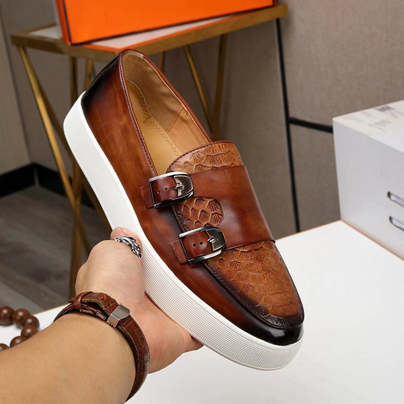 Őszi új, bebújós férfi mokaszinok, koreai stílusú brit bőrcipők, fodrászcipők, lezser és kényelmes