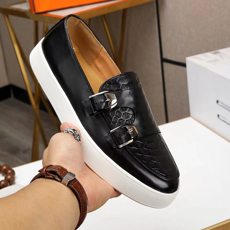 Őszi új, bebújós férfi mokaszinok, koreai stílusú brit bőrcipők, fodrászcipők, lezser és kényelmes