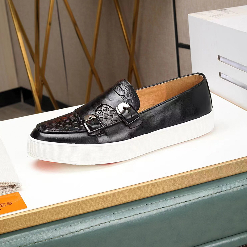 Őszi új, bebújós férfi mokaszinok, koreai stílusú brit bőrcipők, fodrászcipők, lezser és kényelmes