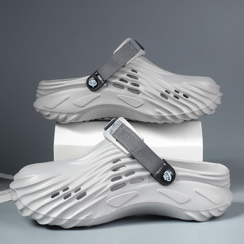 Ανδρικά καλοκαιρινά παπούτσια Croc Shoes με αντιολισθητική σόλα και δάχτυλα που μοιάζουν με πατημασιές σε σκατά για οδήγηση, άνετα σανδάλια θαλάσσης διπλής χρήσης