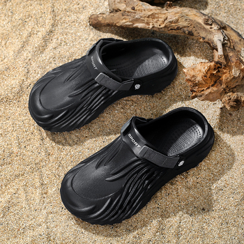 Ανδρικά καλοκαιρινά παπούτσια Croc Shoes με αντιολισθητική σόλα και δάχτυλα που μοιάζουν με πατημασιές σε σκατά για οδήγηση, άνετα σανδάλια θαλάσσης διπλής χρήσης