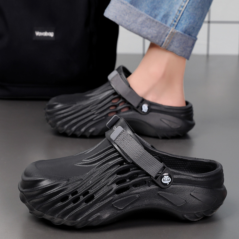 Pantofi Croc pentru bărbați, vară, îmbrăcăminte exterioară, antiderapantă, sport, cu vârfuri degetelor, care se simt ca și cum ai călca pe rahat, pentru condus, sandale casual cu dublă utilizare, pentru plajă