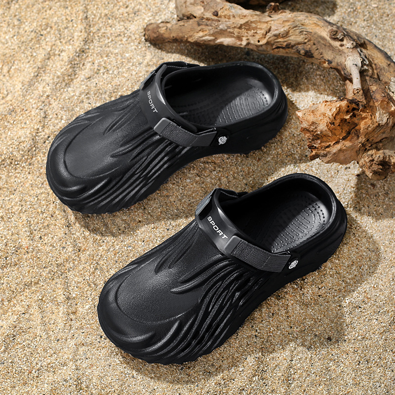 Pantofi Croc pentru bărbați, vară, îmbrăcăminte exterioară, antiderapantă, sport, cu vârfuri degetelor, care se simt ca și cum ai călca pe rahat, pentru condus, sandale casual cu dublă utilizare, pentru plajă