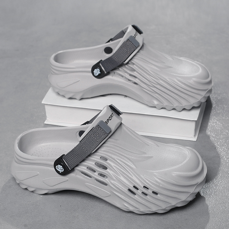 Pantofi Croc pentru bărbați, vară, îmbrăcăminte exterioară, antiderapantă, sport, cu vârfuri degetelor, care se simt ca și cum ai călca pe rahat, pentru condus, sandale casual cu dublă utilizare, pentru plajă