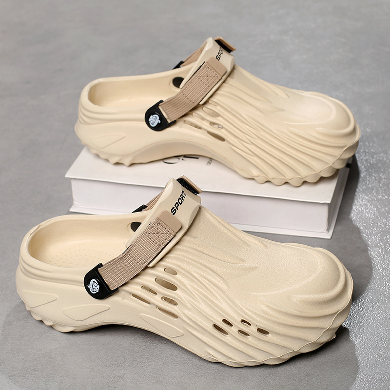 Pantofi Croc pentru bărbați, vară, îmbrăcăminte exterioară, antiderapantă, sport, cu vârfuri degetelor, care se simt ca și cum ai călca pe rahat, pentru condus, sandale casual cu dublă utilizare, pentru plajă