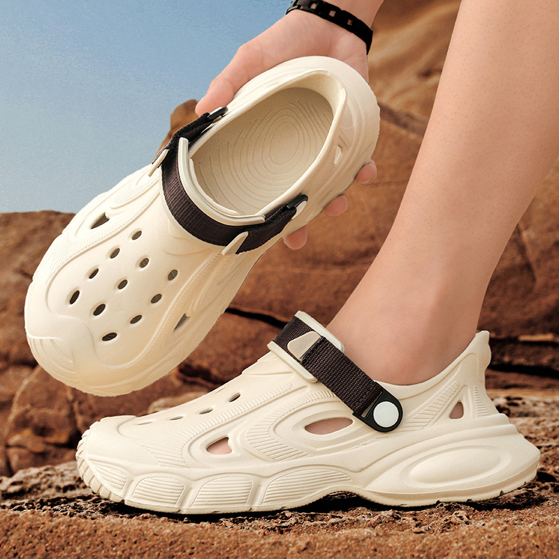 Sandale din nucă de cocos atent selectate pentru îmbrăcăminte de vară, antiderapante, confortabile, cu talpă moale, saboți anti-caca, papuci de plajă pentru bărbați cu vârful în jos